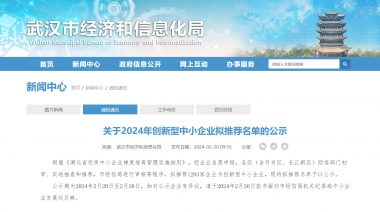 武汉市经济和信息化局认证中天云智为2024年创新型中小企业